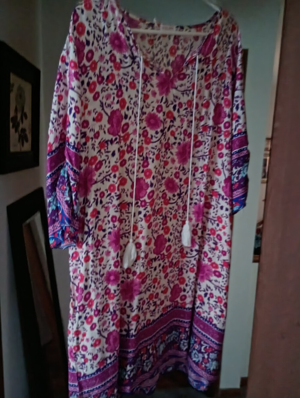 Halfie Boho Tunic Dress, 2XL, Pink, Navy, White, NWT